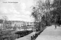Historische Postkarte mit Blick auf Hauptachse und Lindenrondell